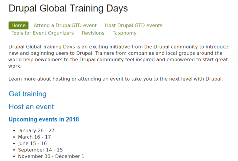 Drupal Global Training Days  2018 
