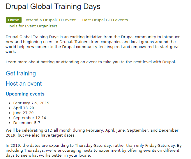 Drupal Global Training Days  2019