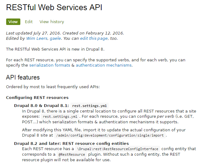RESTful Web Service API 
