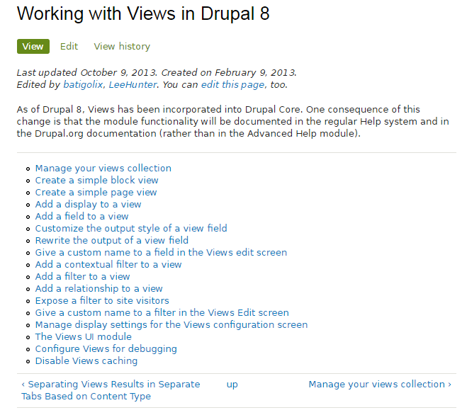 Working with Views in Drupal 8