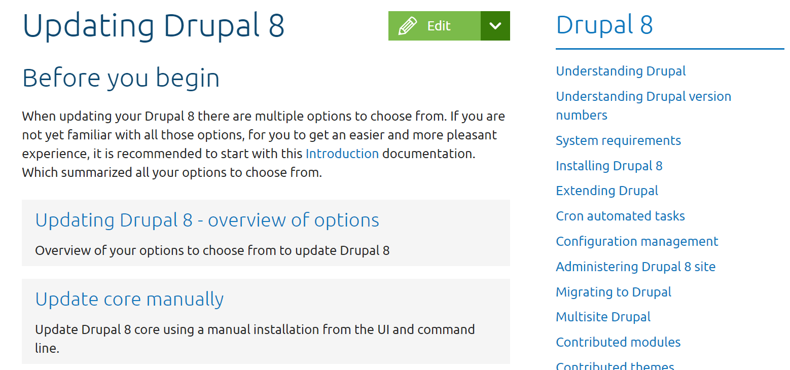 Drupal 8 のアップデイト
