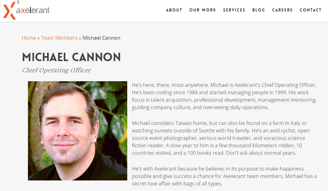 Axelerant Mr.Michael Cannon 