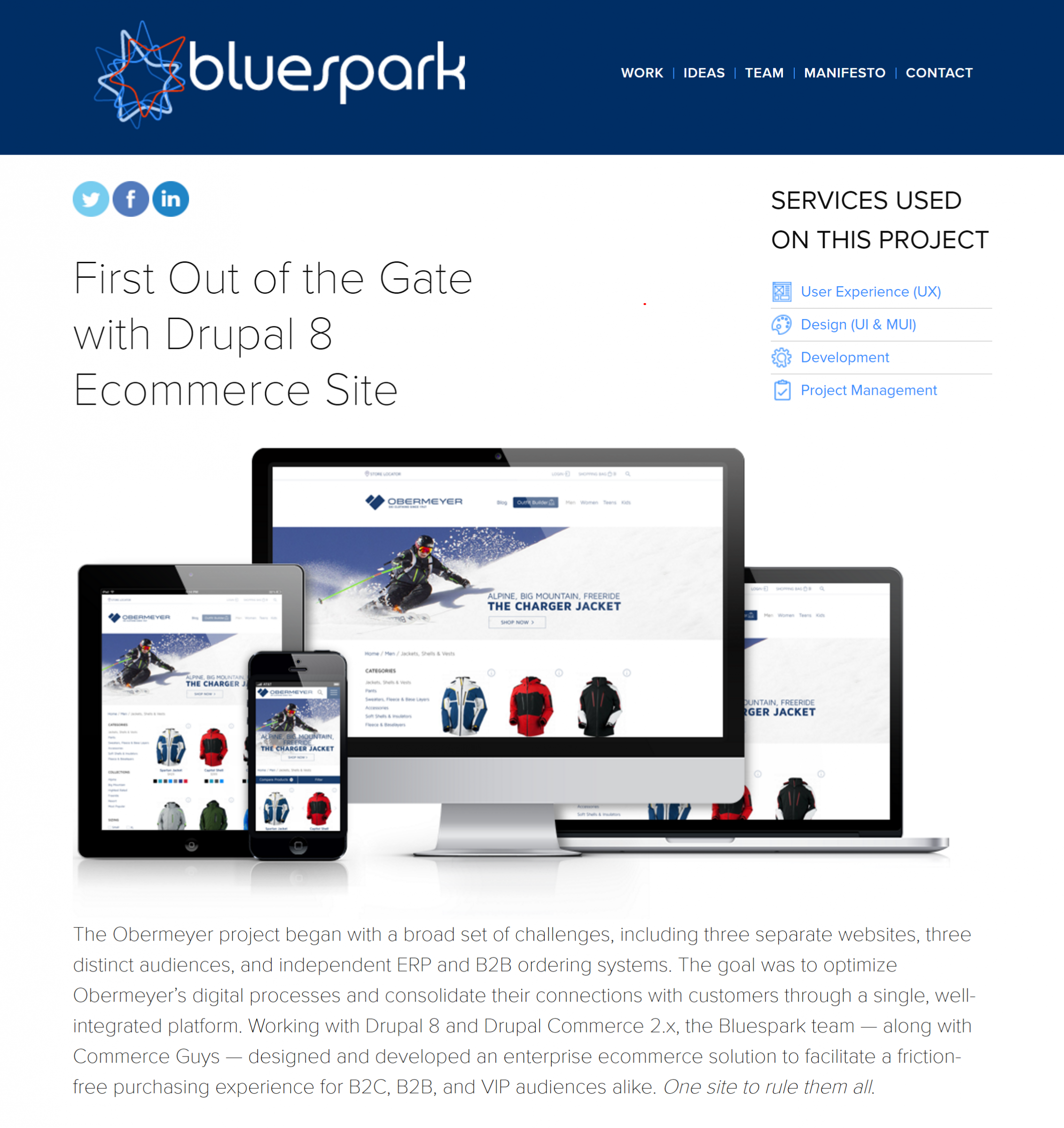 First Out of the Gate with Drupal 8 Ecommerce Site  Bluespark  Obermeyer project