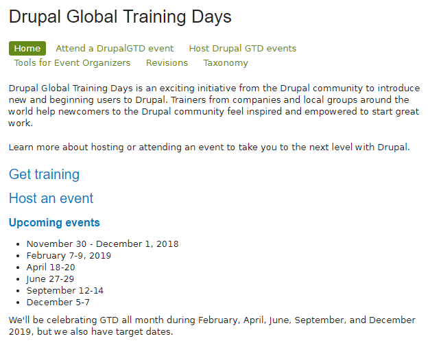 Drupal Global Training Days  2019
