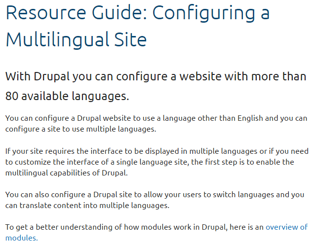Drupal.org サイト　英文資料　多言語サイト構築事例など