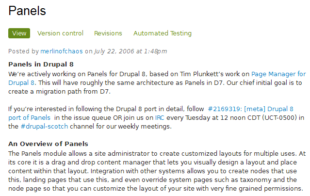 Drupal 7 Panels モジュール